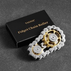Metal Fidget Chain Hand Finger Spinners Spinning Small, Golden Sprockets