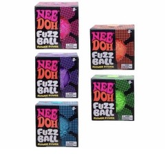 LOT OF 5: FULL SET Needoh FUZZ BALL Flower Power The Velvet Squeeze Fuzzball NEW