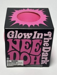 Needoh Teenie Single – Sensory Squeeze Toy – Mini Glow In The Dark – Pink