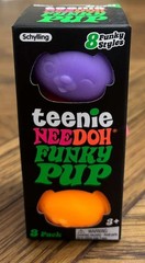 NeeDoh Teenie Funky Pup Squishy 3 Pack – New in Package – Purple Orange Pink