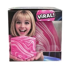 VIRAL Squishy PINK Marble Nice Cube Swirl Sugar Squishy Cube 2.5” Viral Squishy