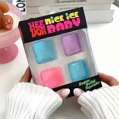 Needoh Nice Ice Baby 4 Pack Mini Cubes Squishy Stress Fidget Toy Senory