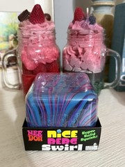 NeeDoh Nice Berg Swirl XL Giant Nee Doh Squishy Swirl Cube Purple Pink Blue