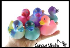 24 Regular 2″ Marble Print Rubber Ducks – Rubber Duckies – Cute Novelty Prize Re