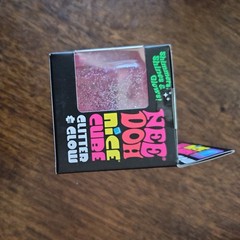 NeeDoh PINK Nice Cube Glitter and Glow Nee Doh Squishy PINK AUTHENTIC
