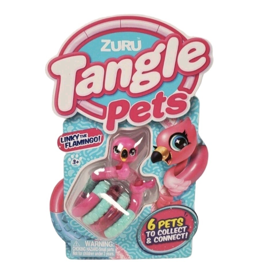 Ɣ ZURU TANGLE PETS🦩 ●LINKY THE FLAMINGO● 🦩 Pick It Up, Twist It, Tangle It!