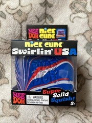 HTF NEW Needoh Brand Nice Cube Swirlin USA Walmarts Fourth July Squishy Swirl
