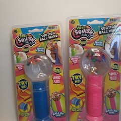 Set of 2 JARU Squish Suction Ball Wand Toys. Pick & blue
