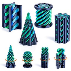 3Dgenius 4 Pack Impossible Cone Fidget Toy 3D Printed Black Blue Green FROM USA