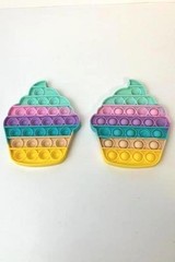 Lot of 2 Cupcake Pop It Fidget Toys – Sensory Stress Relief Pastel