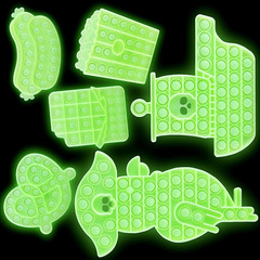 6 PCS Pop Bubble Fidget Toy Glow-in-the-dark Green Giant Pop Bubble Fidget Toy