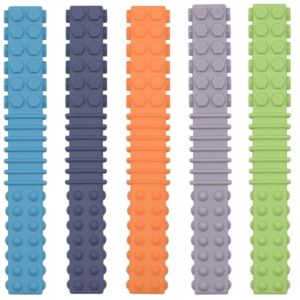 Xtra Tough Sensory Chew Toys for Autistic, 5 Pack Chew Toys for Aggressive Chewe