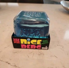 NeeDoh Blue XL Nee Doh Niceberg Solid Squish Cube Ice Block Nice Berg Schylling