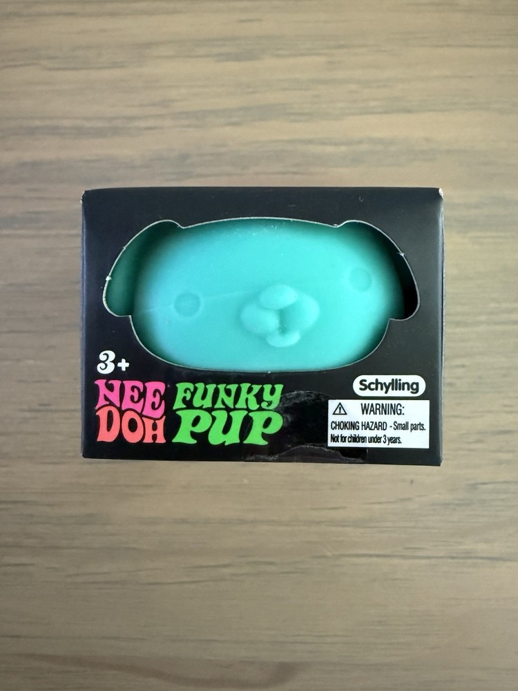 Schylling NeeDoh Teal FUNKY PUP Squeeze Ball Squish Nee Doh Authentic New Sealed