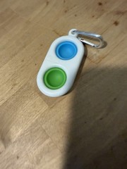 Fat Brain Toys Simpl Dimpl Simple Dimple, Green & Blue Popping Fidget Keychain