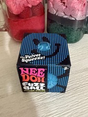BLUE Needoh FUZZ BALL Flower Power Nee Doh Squishy NEE-DOH Fuzzball AUTHENTIC US