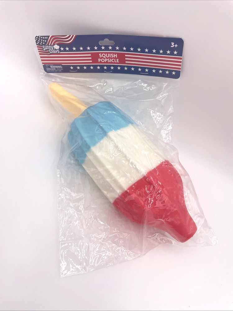 Sunny Days Squish Popsicle Tactile Squeeze Toy Blue Red White Yellow 3+ 2023