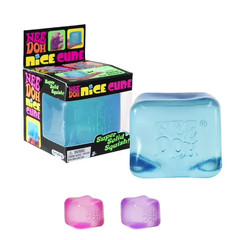 NeeDoh Nice Cube, Satisfying Square Shaped Sensory Toy, (1 Piece) in Blue