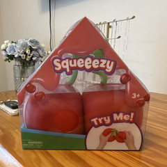 Squeeezy Cherry Tactile Squeeze Toy Set Red/Green, Ages 3-4 Years