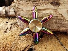 Rainbow Solid Brass Bullet Fidget Spinner Toy Removable Bearing Stocking Stuffer