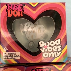 X3 Nee Doh Good Vibes Only Heart Tactile Squeeze Toy,pink,purple,clear White