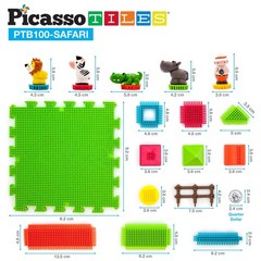 Picasso Toys PTB100 100pcs Hedgehog Block 3D Building Blocks Tiles Safari The…