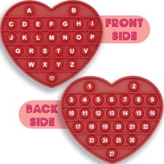 PETBSNVB Red Heart Shaped Pop Bubble Valentines Fidget Toy with 5.9 inch,