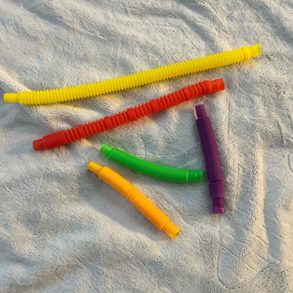 5pc Pop Tube Sensory Fidget Toys Set Colorful Stretch Bendable Tactile Tubes