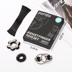 8Pcs Sensory Fidget Toys with Spinner Anxiety Toy 0.67 inches, Black