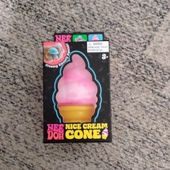 Schylling NeeDoh Nice Cream Cone Squish Squeeze Toy Pink/Yellow 26028NAB