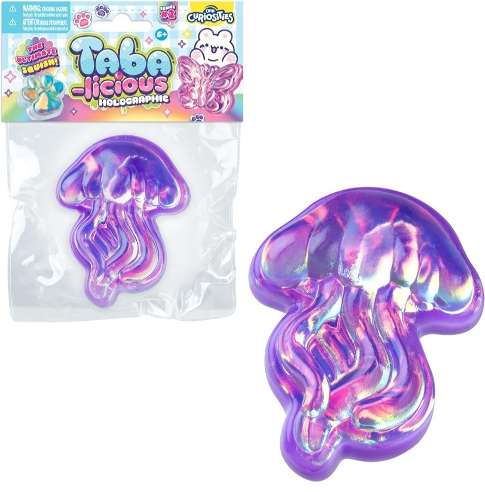 Jellyfish Squishy Taba Toy ORB Tabalicious Holographic Fidget Squeeze Jelly Fish