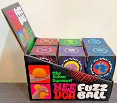 (Case of 12)Needoh Fuzz Ball Velvet Squeeze Squishy Squeeze Toy Nee Doh Fuzzball