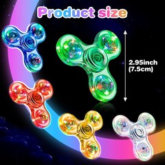 FIGROL 5 Pack Fidget Spinner, Light Up Small, Blue&white&green&yellow&red