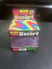 Nee Doh Nice Cube Swirl Super Solid Squish Toy Purple Pink Black Ages 3+