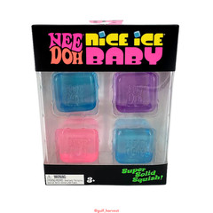 NeeDoh Nice Ice Baby Mini Sensory Squishy Toy 4-Pack, Blue Pink Purple