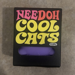 Schylling NeeDoh Cool Cats Tactile Squeeze Toy, Purple/Black