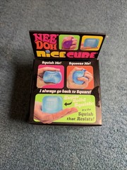 Schylling NeeDoh Nice Cube Super Solid Squish Sensory Fidget Toy Blue