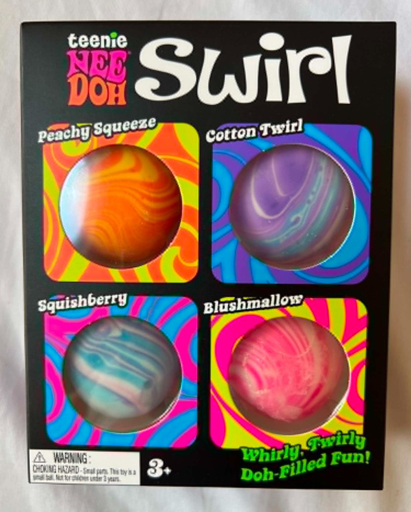 100% Authentic NeeDoh Swirl 4 Pack Sensory Fidget Squishy Stress Balls NEW
