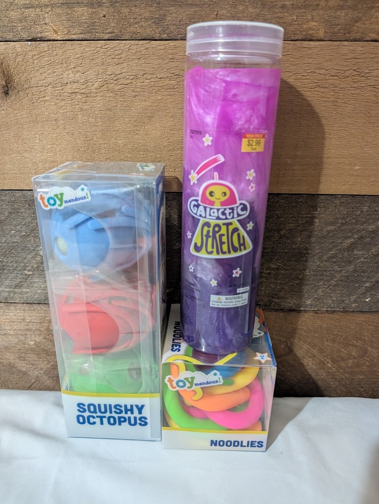 Squishy Fidget Toy Mendous Octopus, Noodles, and Galactic Slime