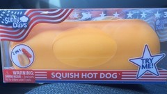 Sunny Days Jumbo Hot Dog Squishy 2-in-1 Tactile Squeeze Toy Yellow/Orange NEW