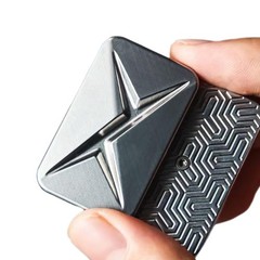 JUDIXY Lightning Infinite Fidget Slider Metal Magnetic Small, Silver Grey