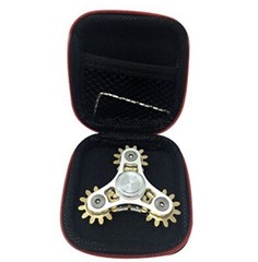 Silver Metal 4 Gear Fidget Spinner w/ Case