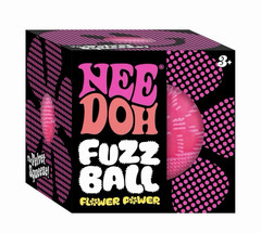 Nee Doh Fuzz Ball Pink Flower Power Tactile Squeeze Toy