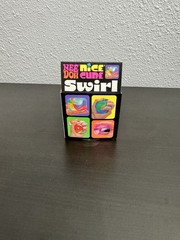Nee Doh Nice Cube Swirl Schylling Super Solid Squish Squeeze Toy, Purple Swirl