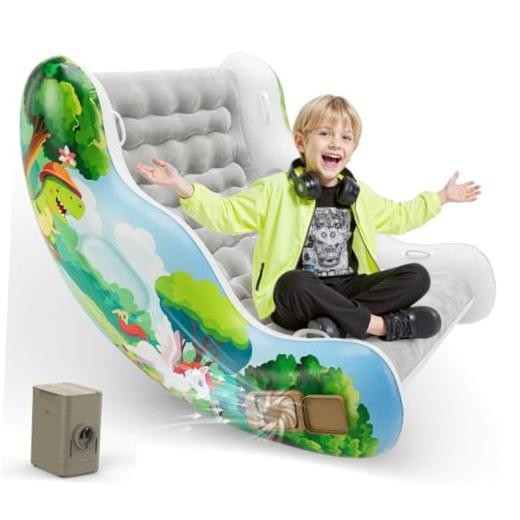 Sensory Chair for Kids, Inflatable Rocking Chair for Kids with Autism & Grey