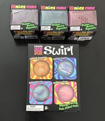 NeeDoh Teenie Swirl 4-pack Nee Doh, 3 NeedDoh Nice Cubes (lot Of 4)
