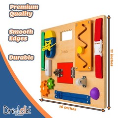 Driddle Busy Board – Wooden Montessori Activity for Toddlers & Compact