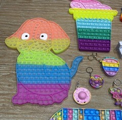 Fidget Jumbo Pop It Simple Dimple Octopus Keychain Infinity Cube Pastel Lot