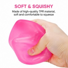 Azootty Squishy Ice Cube Fidget Toy Stress Relief Sensory Squeeze Large, Pink