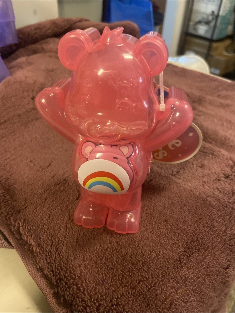 Care Bears Glitter Slime in Collectible Container with Pink Cheer Bear Charm NEW